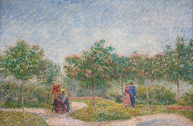 Vincent Van Gogh Verliefde paartjes in het park Voyer d'Argenson te Asnieres, 1887 Courting couples in the Voyer d'Argenson park in Asnieres Germany oil painting art